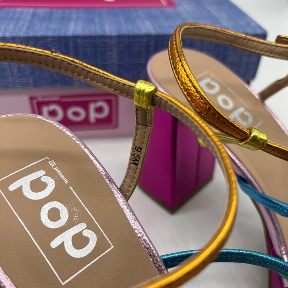 Pop Womens Kallie Heeled Sandals Pink Fuschia Multicolor Size 9.5M - Picture 5 of 12